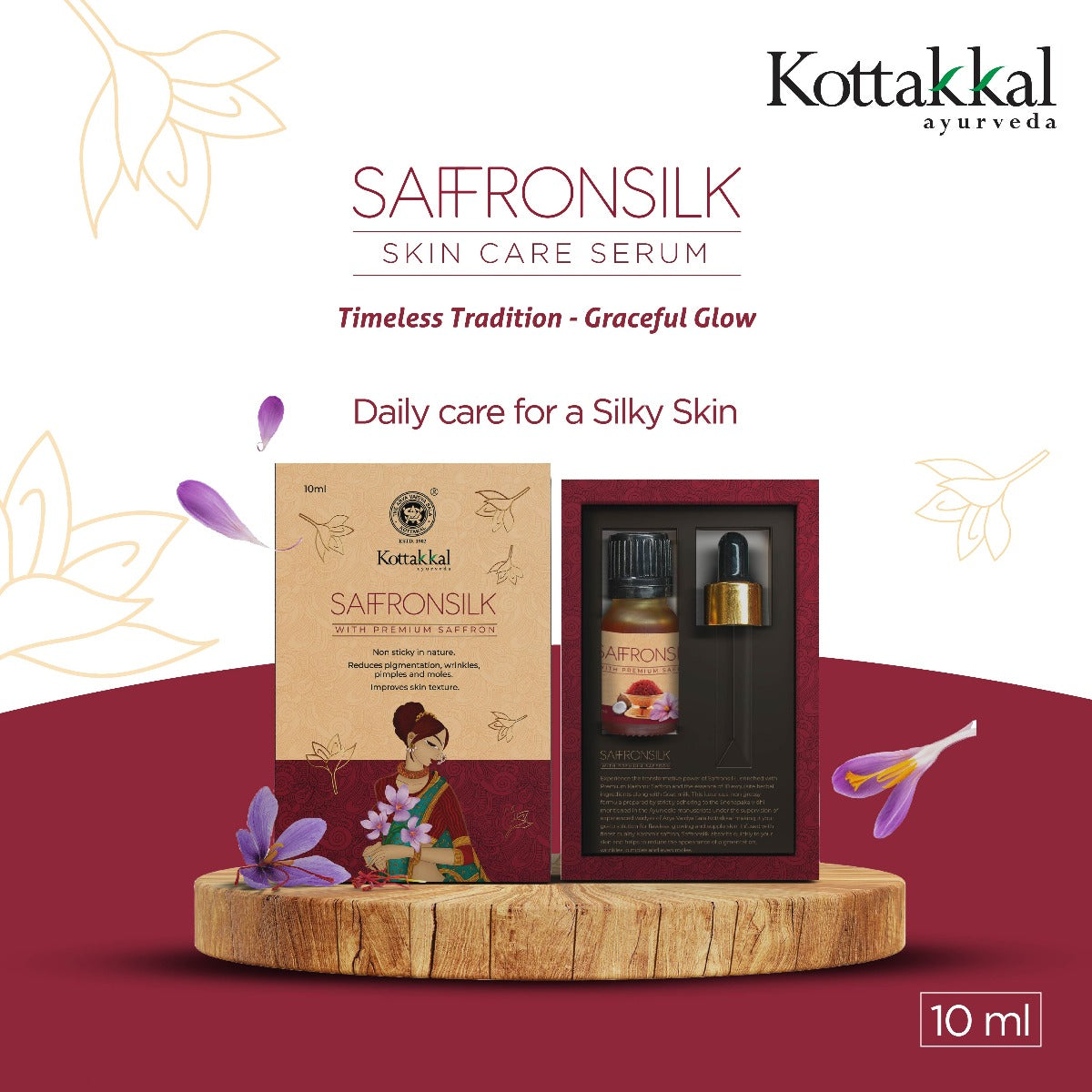 Saffronsilk Skin Care Serum - 10 ml | Kottakkal Ayurveda's