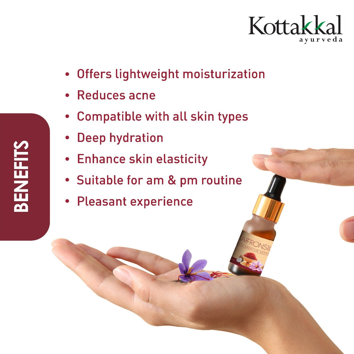 Saffronsilk Skin Care Serum - 10 ml | Kottakkal Ayurveda's